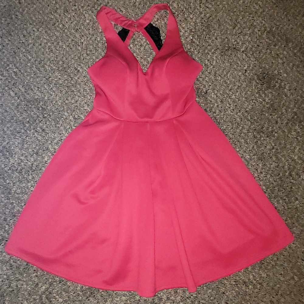 Sequin Hearts magenta mini dress, sleevless size 7/8